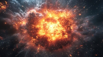 Dramatic Supernova Explosion in the Cosmic Chaos of the Universe