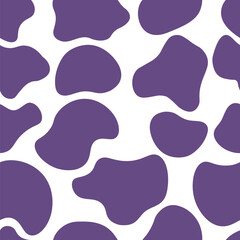 Cow brown spots skin vector hand drawn seamless pattern. Animal print graphics design