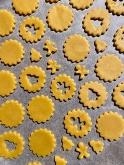 Christmas cookies on baking tray
