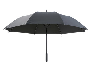 Black umbrella isolated on transparent background, with copy space.