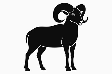 Bighorn Sheep silhouette black vector O.eps