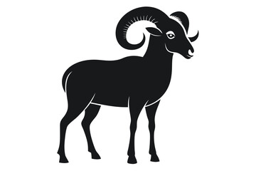 Bighorn Sheep silhouette black vector L.eps