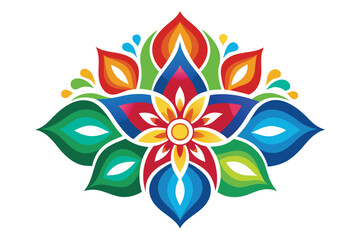 Colorfull Flower Alpona Design And Ceramic A.eps