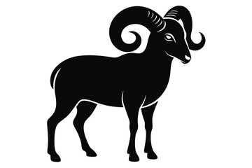 Bighorn Sheep silhouette black vector P.eps