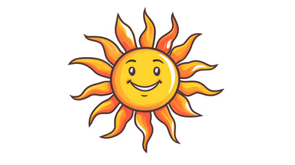Cartoon Style Sun Logo Illustration No Background Perfect for Print on Demand 