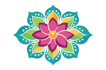 Colorfull Flower Alpona Design And Ceramic L.eps