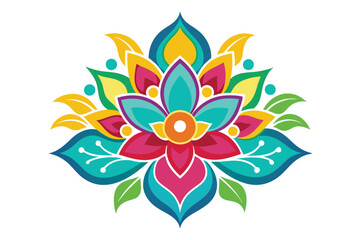 Colorfull Flower Alpona Design And Ceramic S.eps