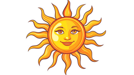 Cartoon Style Sun Logo Illustration No Background Perfect for Print on Demand 