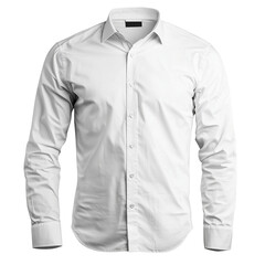 white men's shirt isolated on transparent or white background