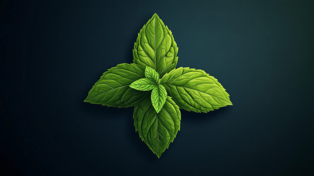 A design template for a logo featuring a mint leaf.
