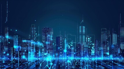 Naklejka premium Digital Cityscape