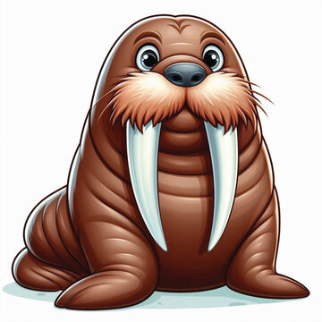 recommend clip art: Cute Walrus Vector Cartoon illustration