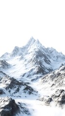 Obraz premium Snowy mountains surrounded by rocks, with some snow on the peaks and rocks covered in a white powder