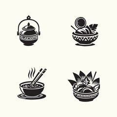 Creative Collection of various Food Icon Design