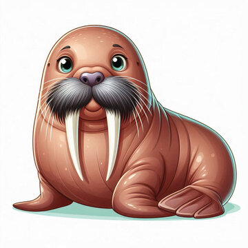 recommend clip art: Cute Walrus Vector Cartoon illustration