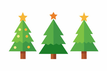 set of christmas trees