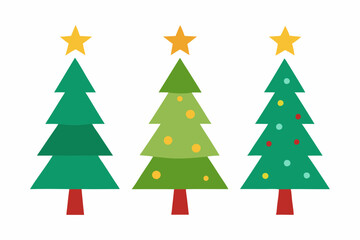 set of christmas trees