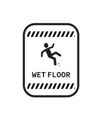 wet floor text warning and information sign	