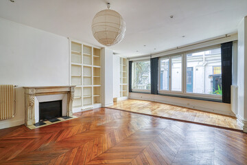 Obraz premium modern living room with fireplace