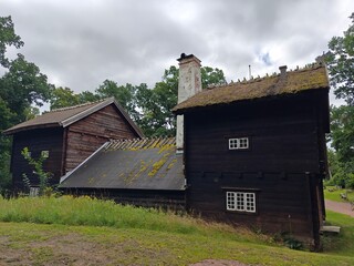 Old vintage wooden house, izba