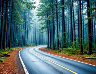 Obraz premium road in the forest