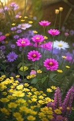 colorful flowers in garden