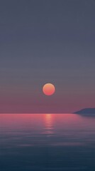 A serene sunset transitioning into night, capturing the essence of time change in a minimalist style