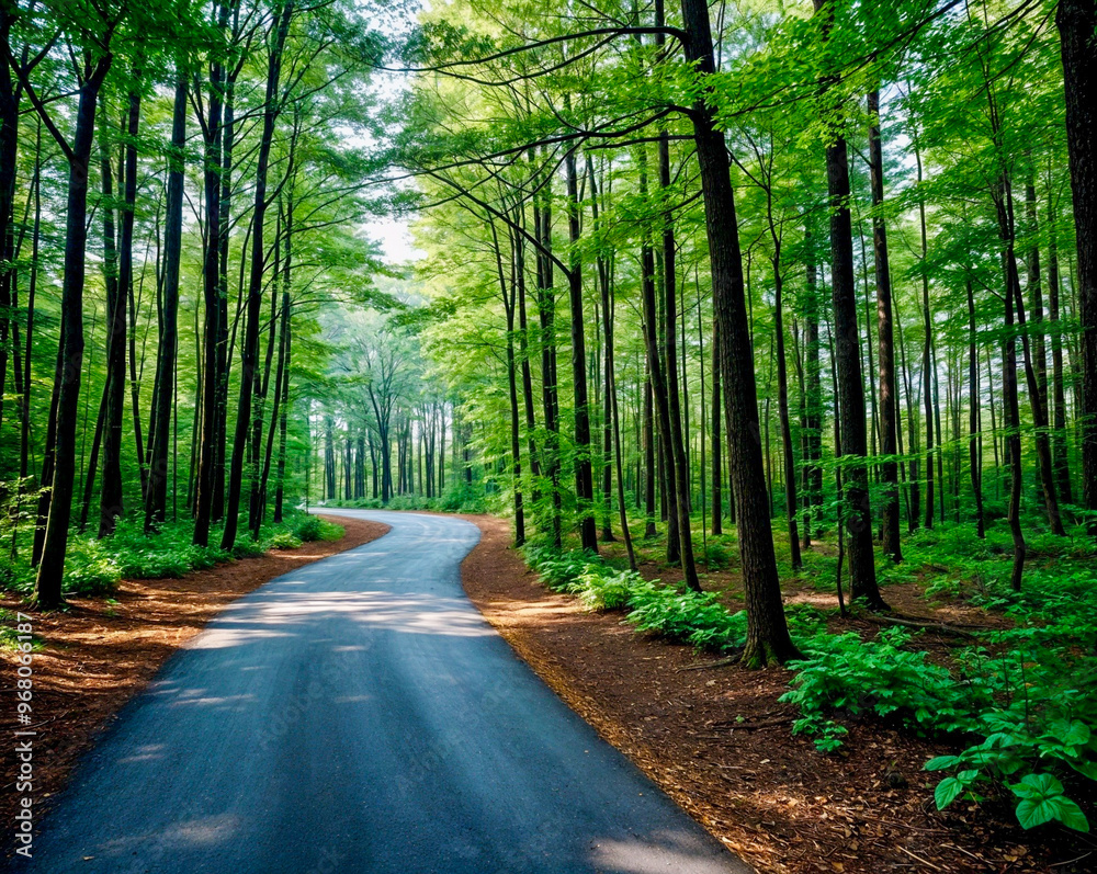 Poster road in the forest