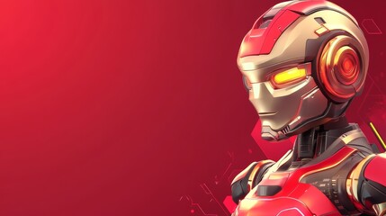 Fototapeta premium The robot with glowing features and sleek design showcases advanced technology and artistry