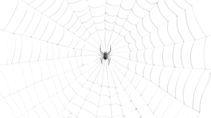 Halloween party background with spiderwebs isolated on transparent,blank space for text,element template for poster,brochures, online advertising