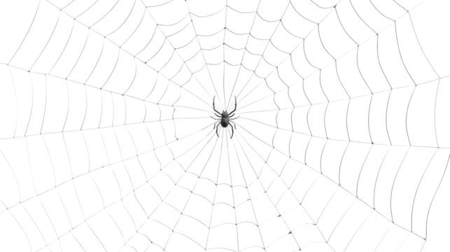 Halloween party background with spiderwebs isolated on transparent,blank space for text,element template for poster,brochures, online advertising