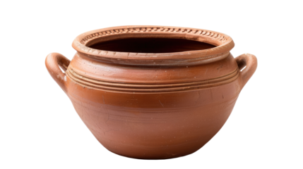 Clay pot on transparent background