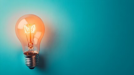 A light bulb glowing brightly against a solid color background, symbolizing inspiration and new ideas