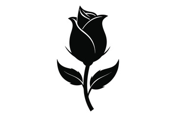 silhouette focusing on a rose bud H.eps