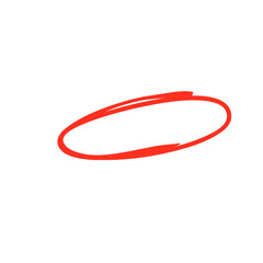 Hand drawn doodle sketch red marker stroke emphases, mark