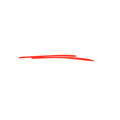 Hand drawn doodle sketch red marker stroke emphases, mark