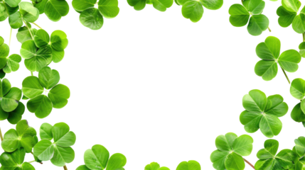 Clover frame, watercolor drawing on transparent background, isolated. Design for greeting card for St. Patrick's Day and other holidays, wedding invitation, etc.