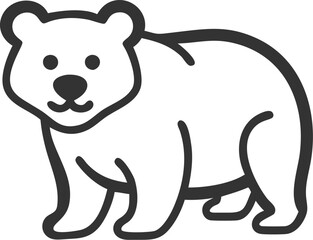 A bear is standing on a white background