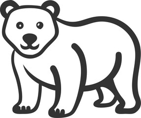 A bear is standing on a white background