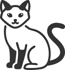 A cat is sitting on a white background