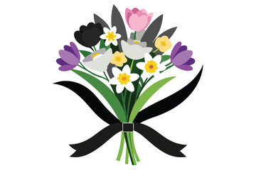 spring flower bouquet tied with ribbon K.eps