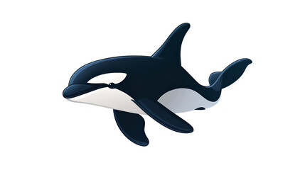 Fototapeta premium Cartoon Style Orca Logo Illustration Killer Whale Logo No Background Perfect for Print on Demand T Shirt Design