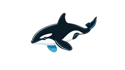 Obraz premium Cartoon Style Orca Logo Illustration Killer Whale Logo No Background Perfect for Print on Demand T Shirt Design
