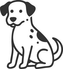 A dog is sitting on a white background