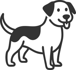 A black and white dog with a white spot on its back