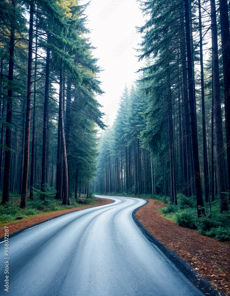 Sticker road in the forest