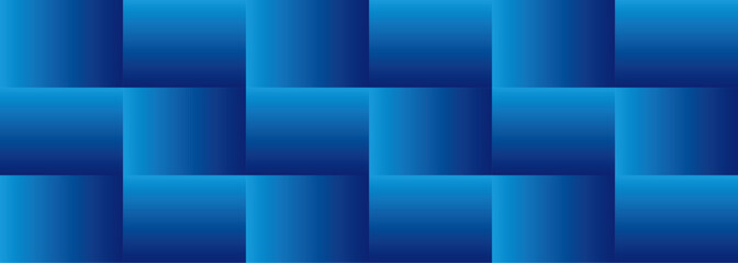 Blue geometric gradient background banner with seamless pattern. Abstract blue backdrop with glowing tiles pattern. Perfect for business, technology or web design. Vector illustration.