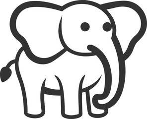 A cartoon elephant with a big trunk