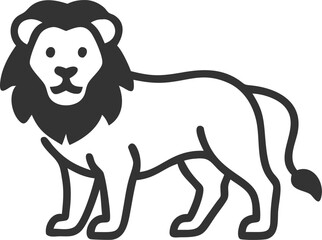 A lion is standing on a white background