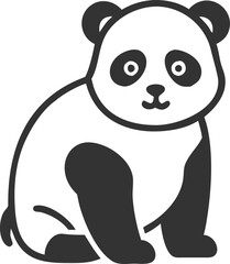 A panda bear is sitting on its back legs